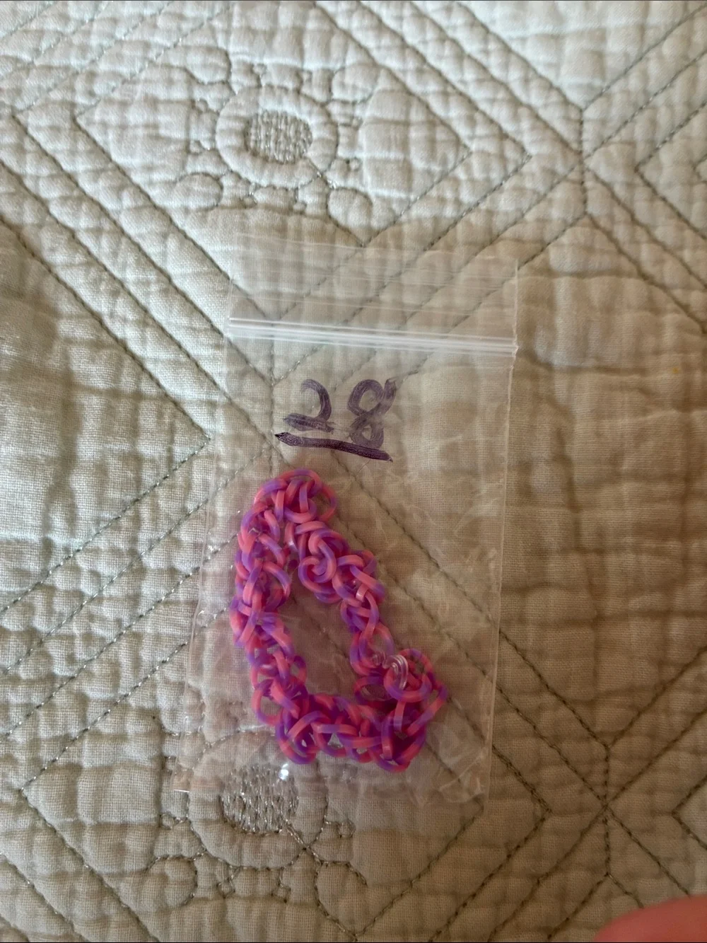 Handmade Pink & Purple Rubber Band Bracelet
